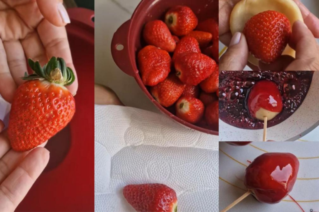 Morango do Amor: receita fácil com brigadeiro de leite em pó e casquinha crocante Morango do Amor